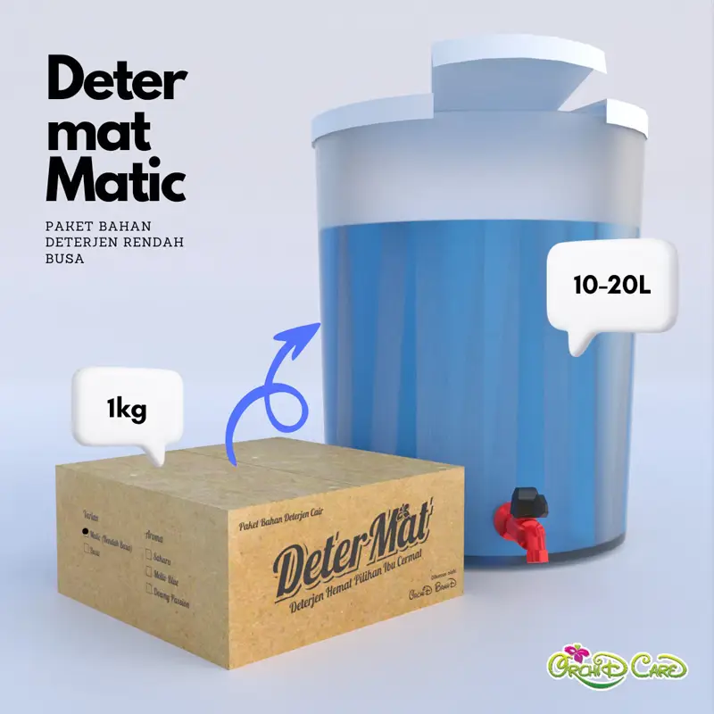 Deter Mat Matic Paket Bahan Deterjen Rendah Busa